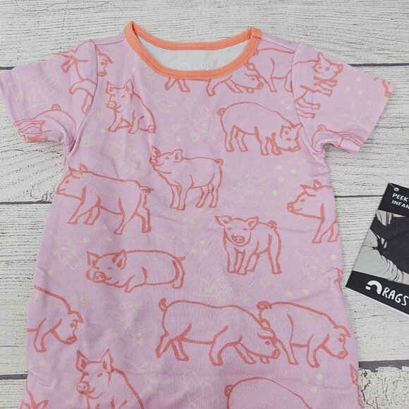 NWT Rags To Raches Baby Pigs Peek-A-Booty Tank Romper Size 3-6 months‎ - Picture 1 of 4